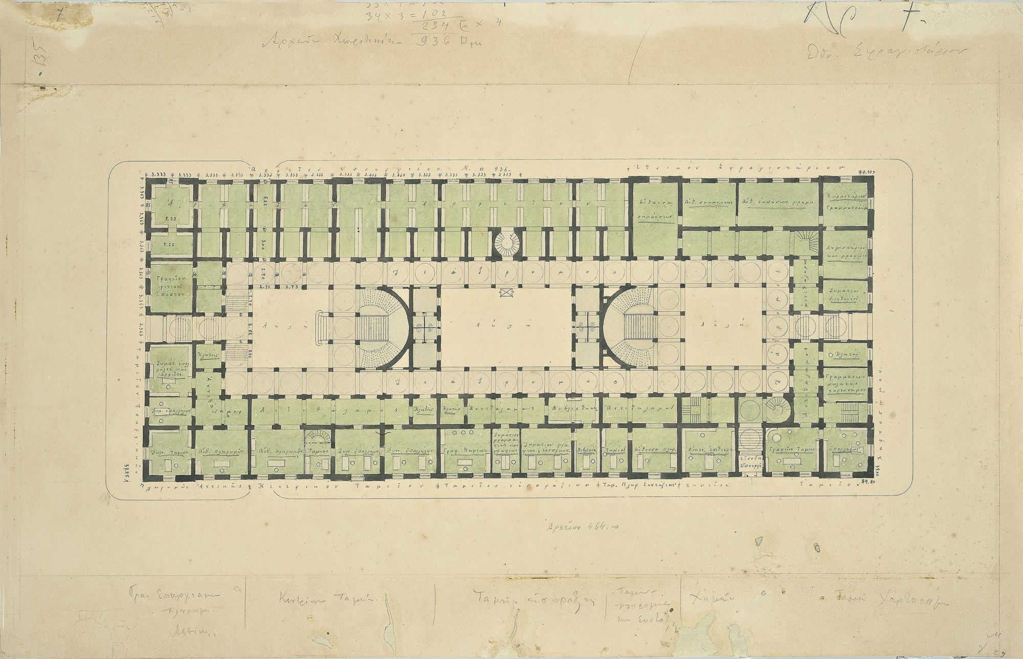 Project for the Ministry of Finance. Plan of the Raised Ground Floor ...