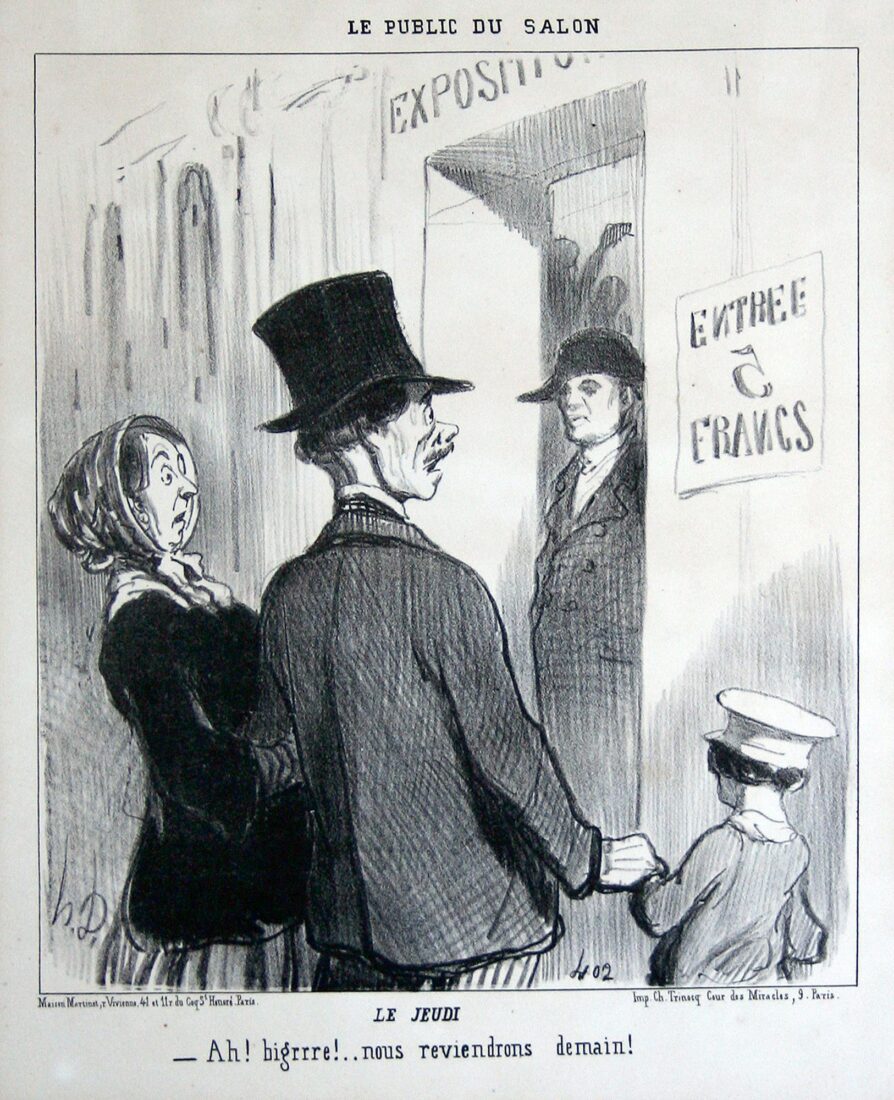 “On Thursday. Ah! confounded!.. we’ll come back tomorrow!” - Daumier Honore