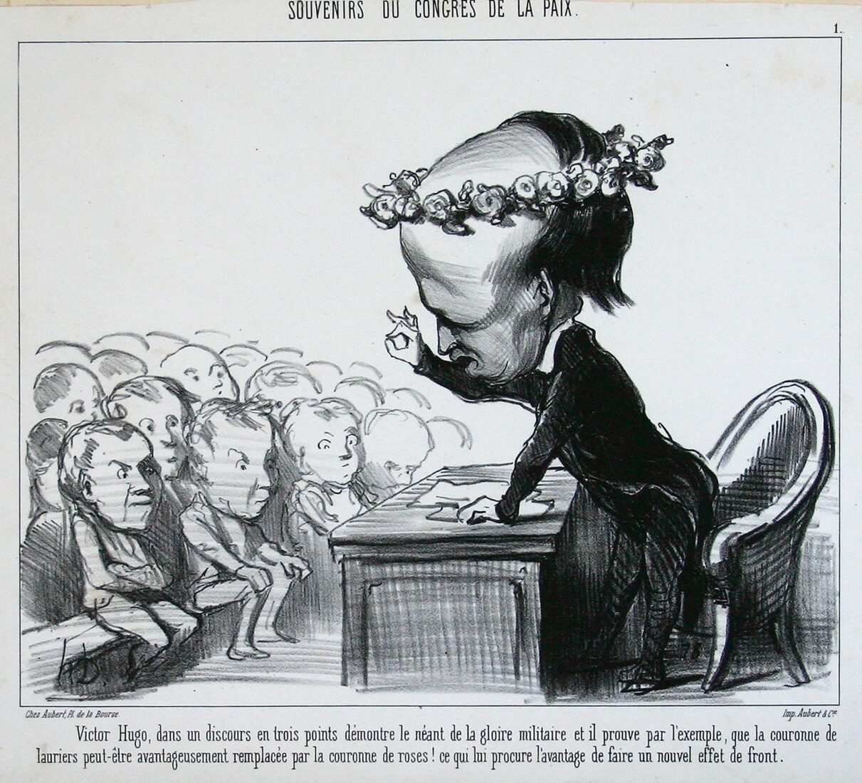 “Ο Βίκτωρ Ουγκό εκθέτει σε τρία σημεία της ομιλίας του την κενότητα της στρατιωτικής φήμης” - Daumier Honore
