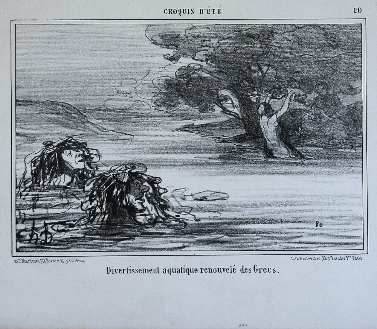 “Aquatic fun innovated by the Greeks” - Daumier Honore