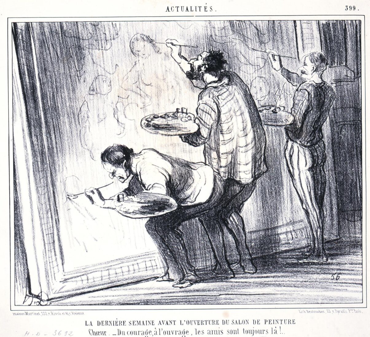 “The last week before the opening of the Salon of painters - Daumier Honore