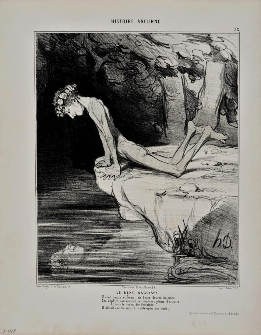 “The handsome Narcissus” - Daumier Honore