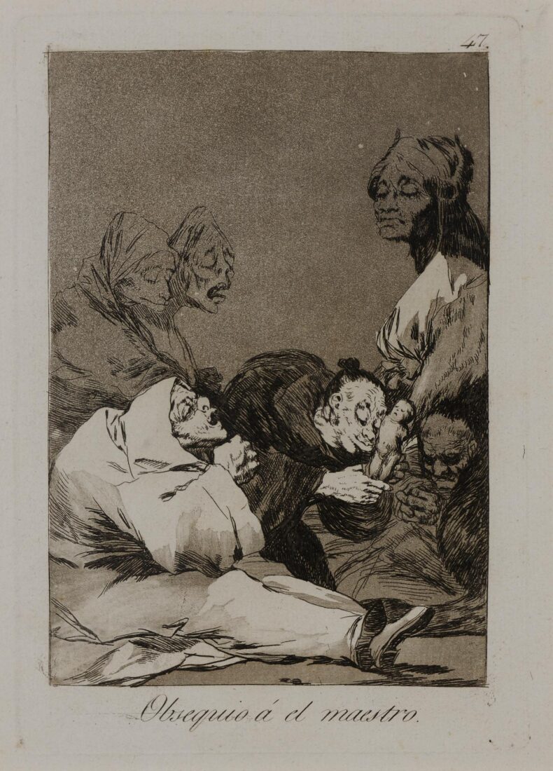 From rhe series “Los Caprichos” – A gift for the master - Goya y Lucientes Francisco