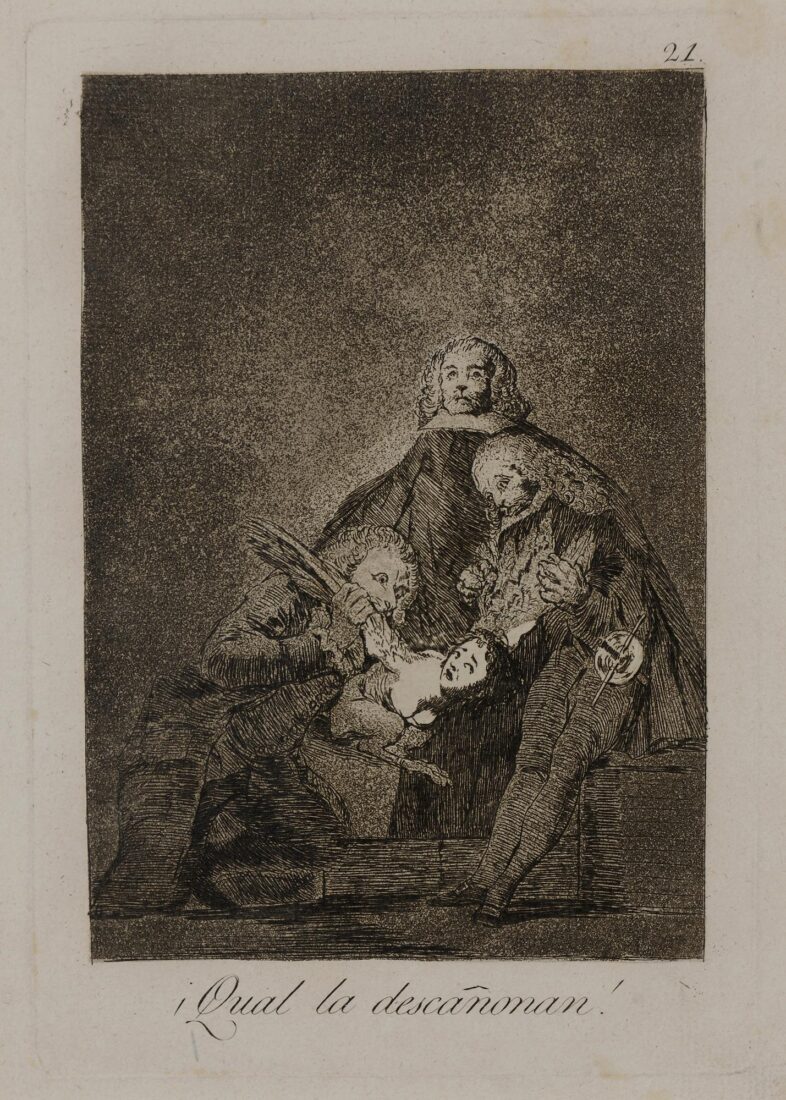 From the series “Los Caprichos” – How they pluck her! - Goya y Lucientes Francisco